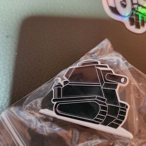 Black and White Enamel Tank Pin